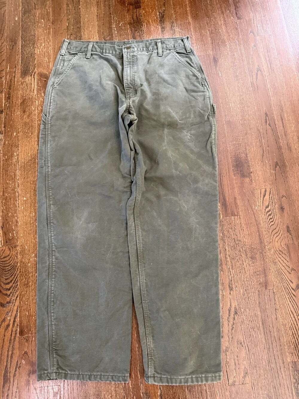 Carhartt B111 MOS Moss Flannel-Lined Dungaree Fit Work Pants